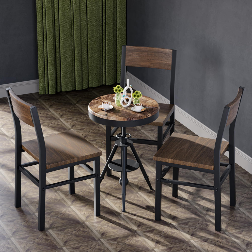 Nut-Brown Dining Chairs Set of 4, Farmhouse Kitchen Room Chairs