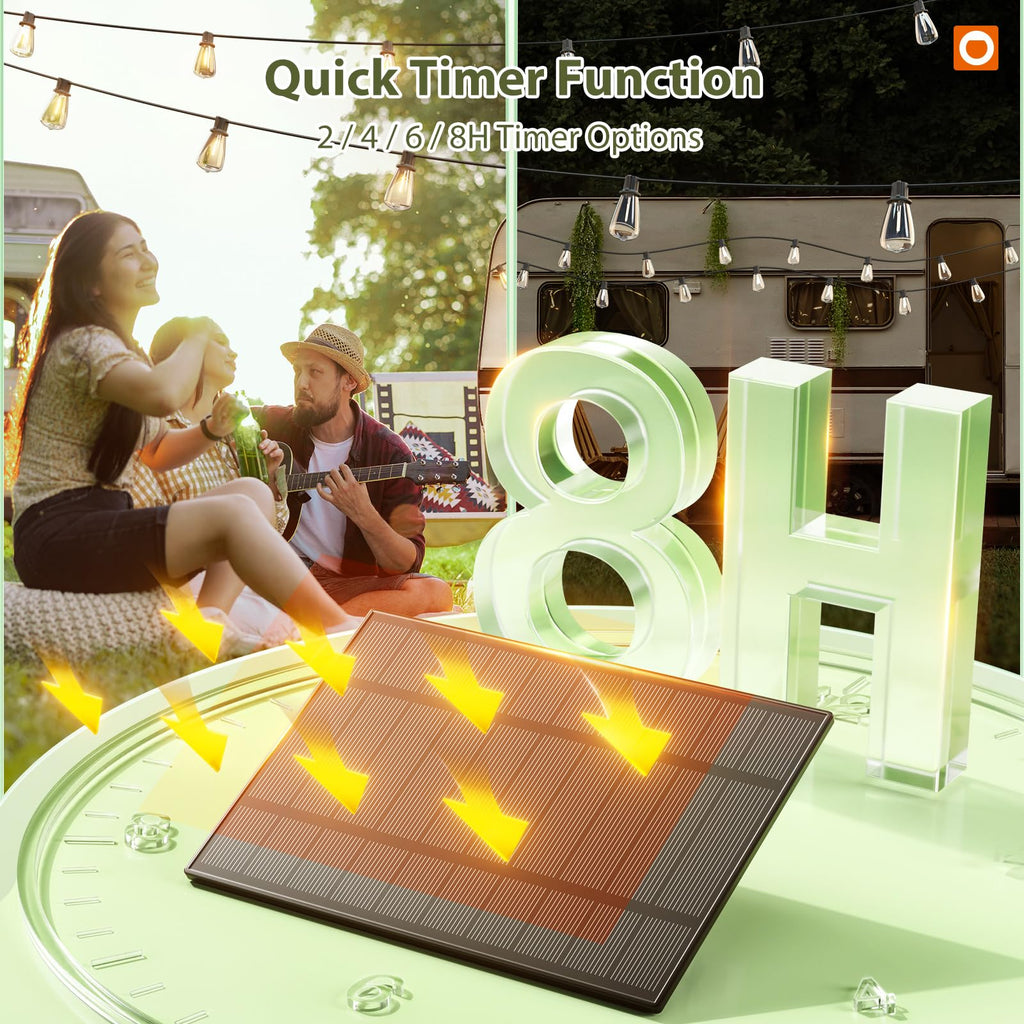 (96+6) Solar String Lights Outdoor, Waterproof Dimmable 48+4 LED