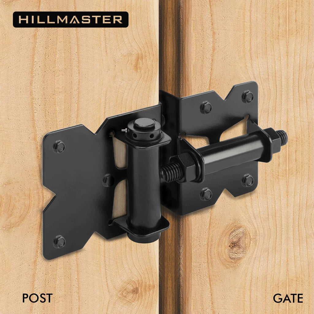 2 Pack Self Closing Gate Hinges for Wooden Fences Heavy Duty Solid Vinyl Fence Gate Closer Hinges with 22 Screws