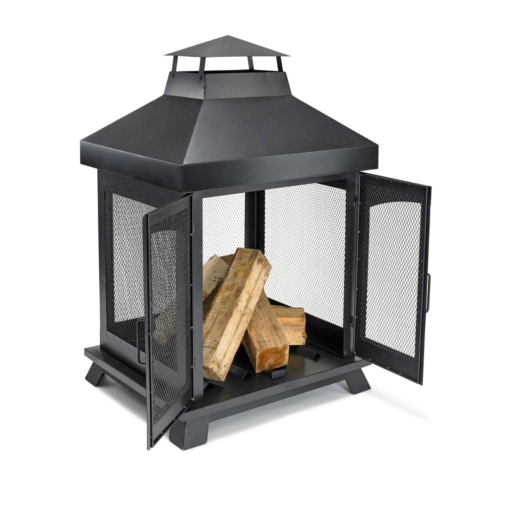 45" Wood Burning Steel Outdoor Fireplace