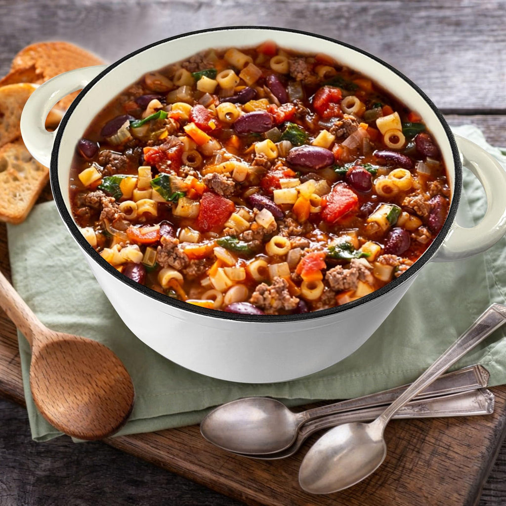 6 Quart Enameled Cast Iron Dutch Oven with Lid, Heavy Duty Cast Iron Pot for Braising, Stews, Roasting, Soup