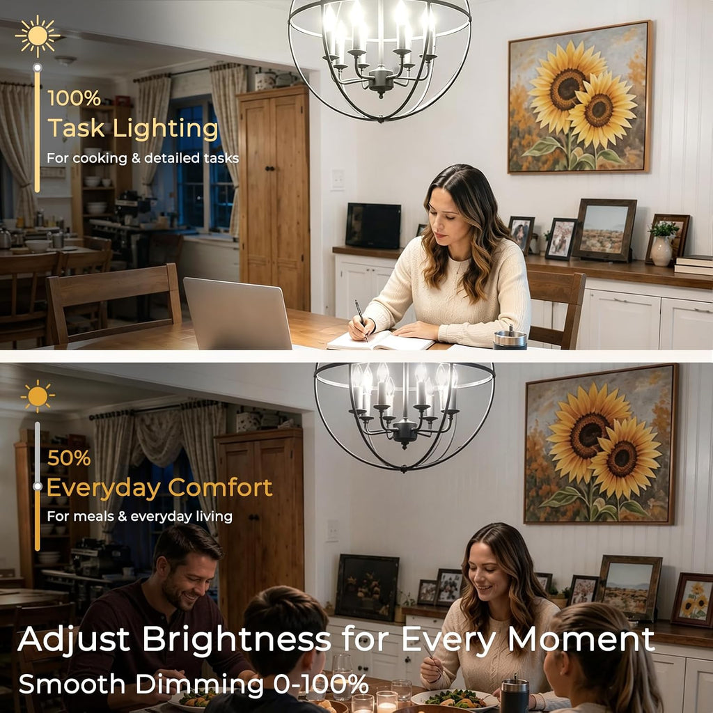 E12 Candelabra Bulb 60 Watt, Natural White 4000K, 550LM