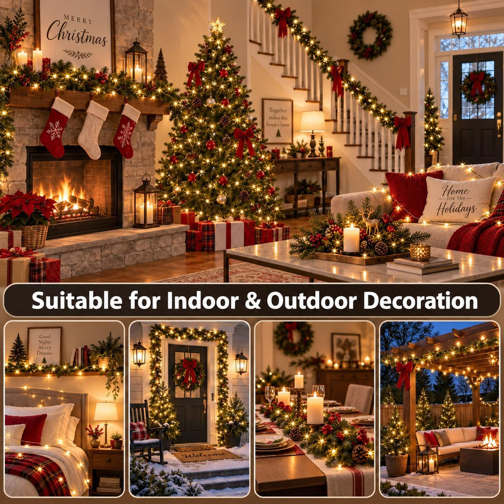 Extra-Long 165Ft 500LED Christmas String Lights Outdoor Indoor, Warm White