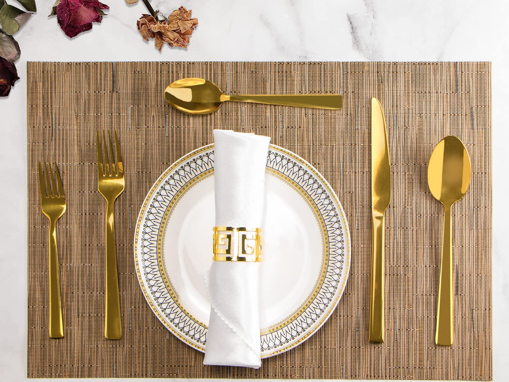 Gold Silverware Set for 8, 40 Pieces Flatware Set Stainless Steel