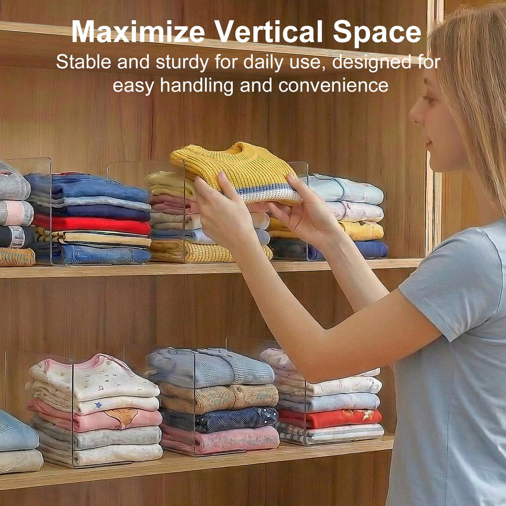 Shelf Dividers Closet Organization: 6" Tall x 10" Deep (Small)