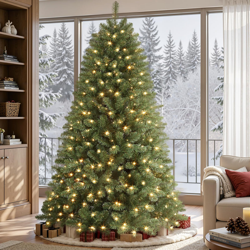 10ft Prelit Artificial Classic Spruce Christmas Tree
