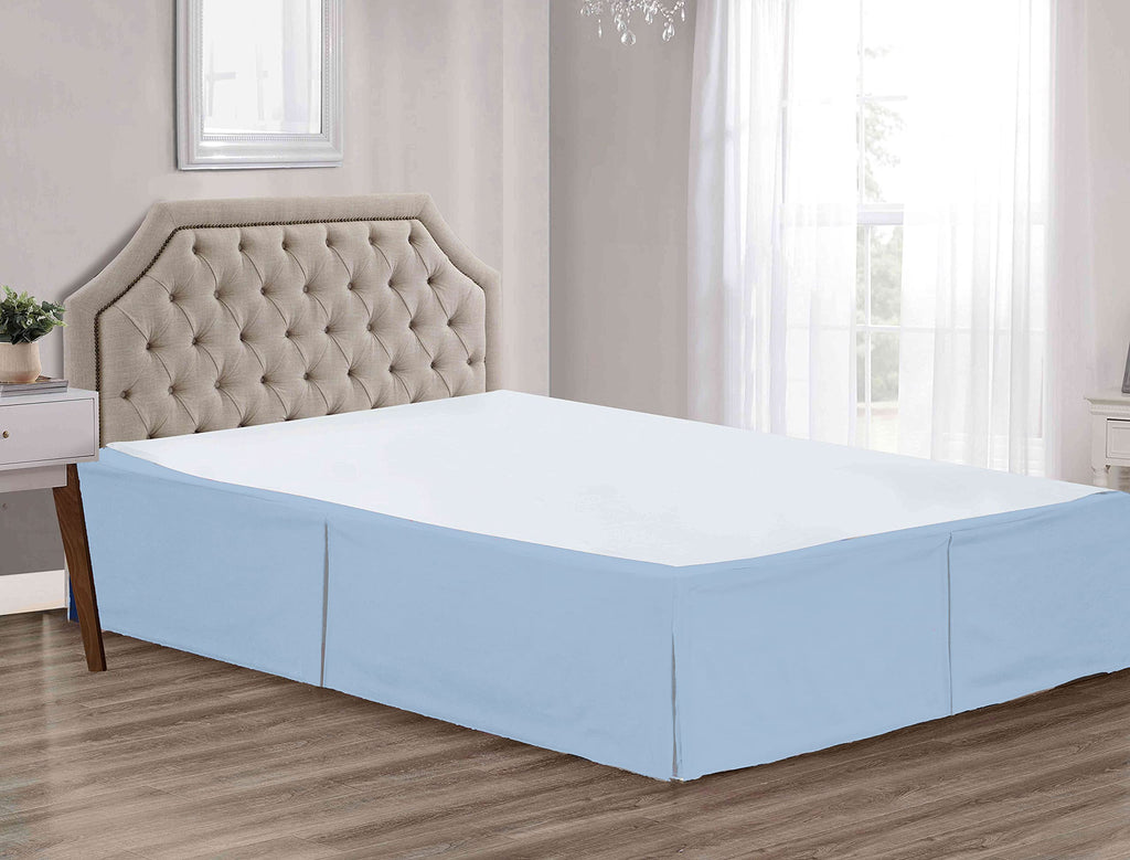 600 Thread Count Pure Cotton Pleated Bed Skirt - Cotton Split Corner Box Pleated Bed Skirt 18 Inch
