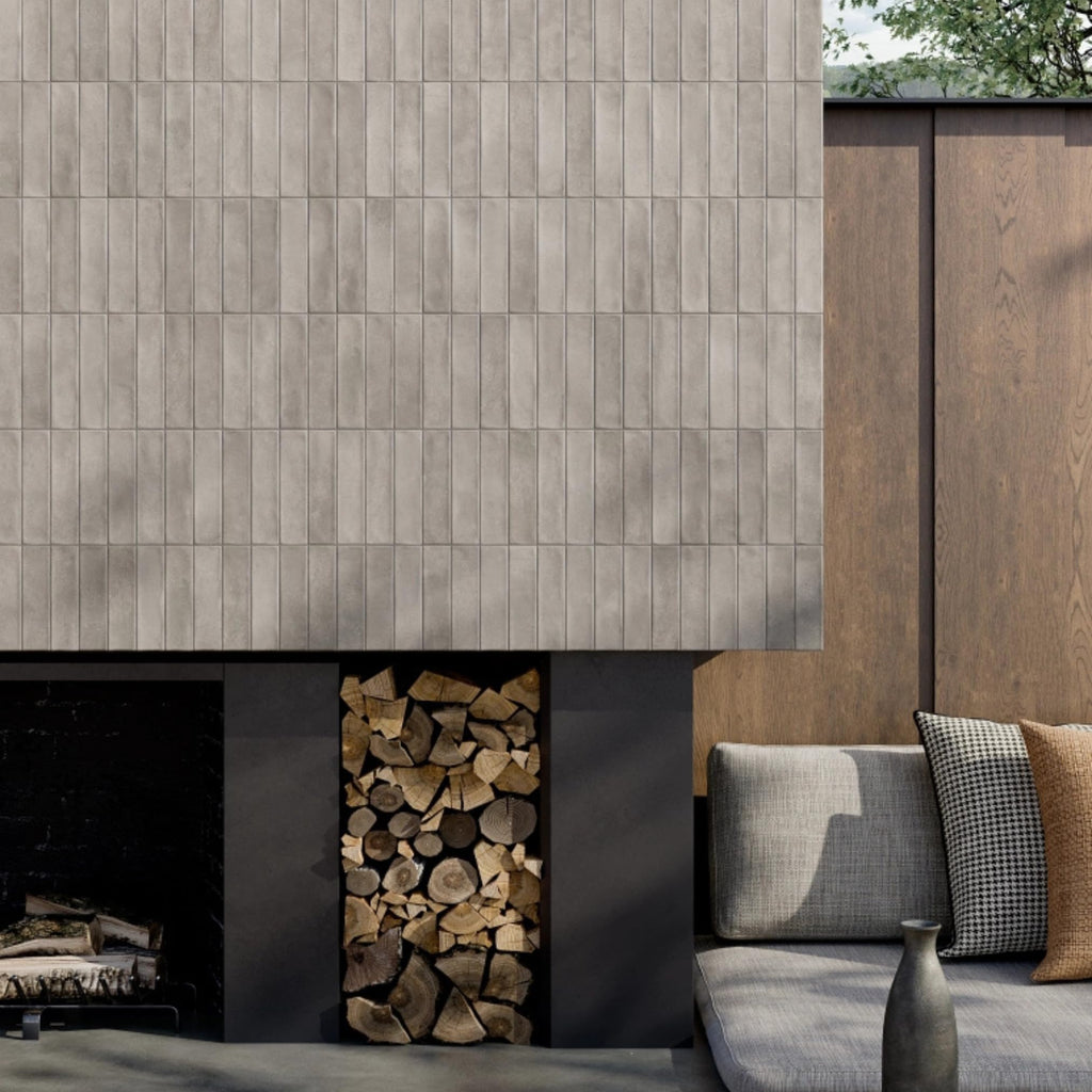 Matte Grigio Porcelain Subway Tile - 2"x8" Wall and Floor, Backsplash , Shower, Fireplace Accent - Great for