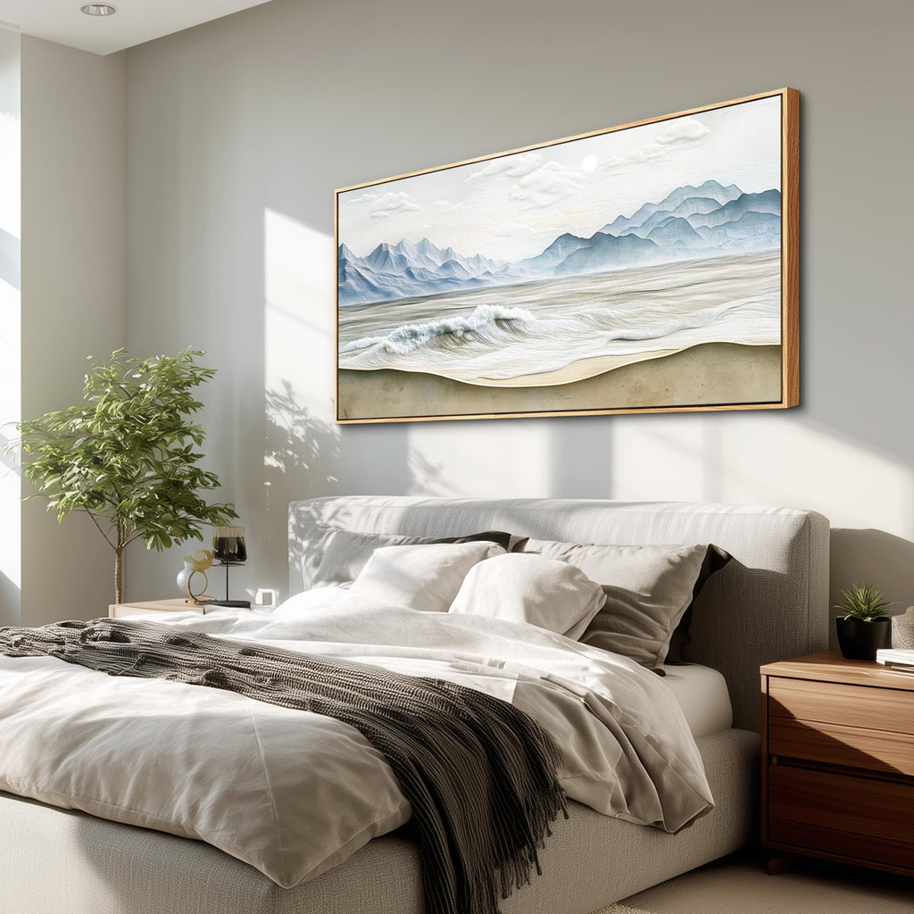 Beach Pictures Wall Art, Large Canavs Wall Art, Ocean Wall Decor Living Room, Farmhouse Landscape Painting, Mountain Wall