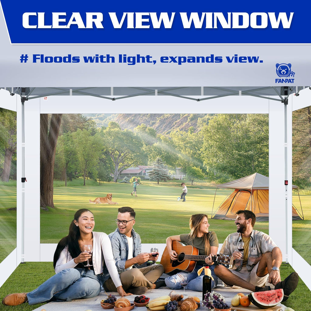 3Pcs Clear Sidewalls for 10x10 Pop Up Canopy, Black(Sidewalls only)