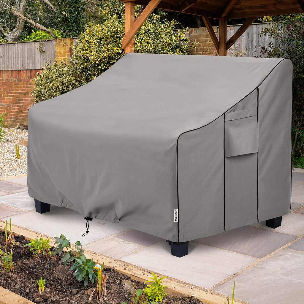 Patio Sofa Cover Waterproof, Heavy Duty, 79x38x35 in, 3-Seater | UV resistant, tear proof, windproof buckle straps