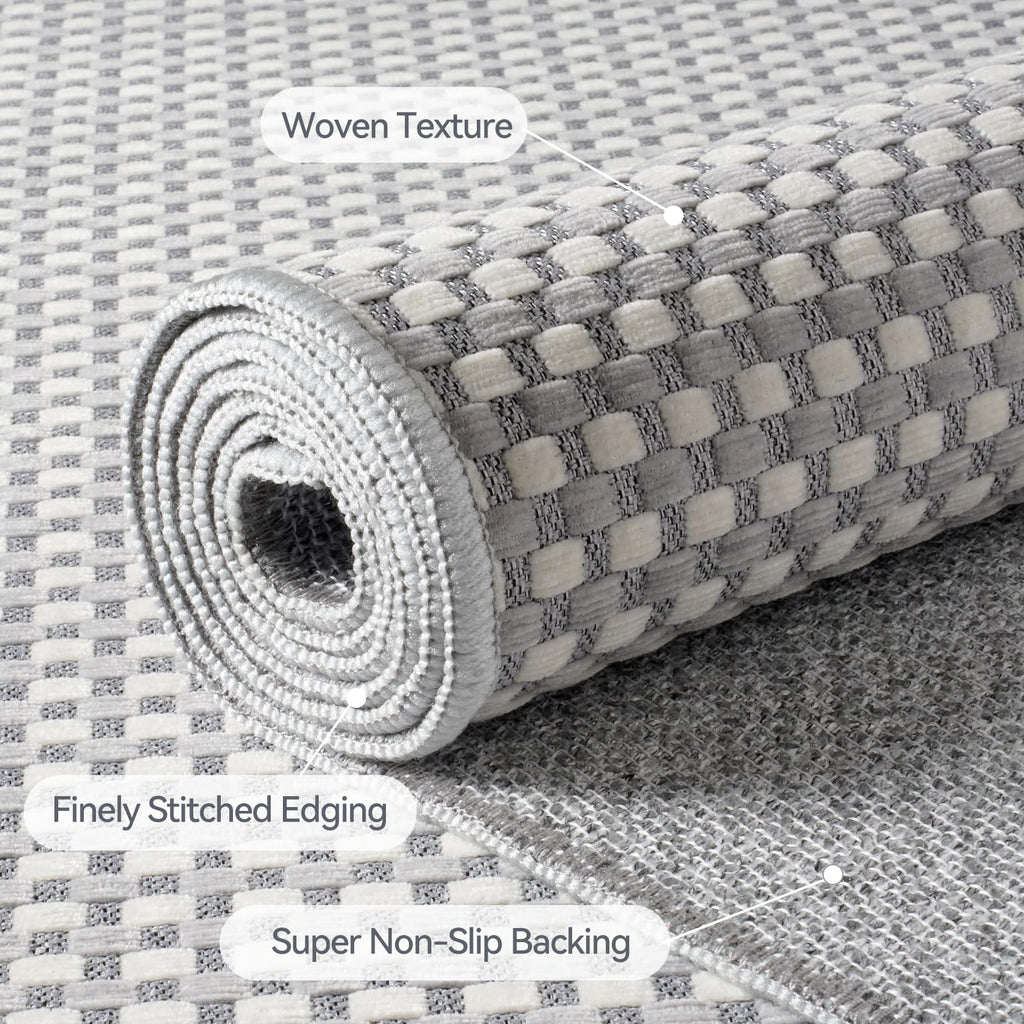 Area Rug Entryway Runner Kitchen Rugs Non Slip Washable Gray