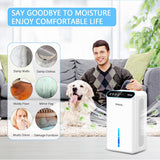 Dehumidifier for Home 1000 sq.ft - Small Quiet Dehumidifier with Auto Shut Off, Aromatherapy, 3 Gear Timer, Sleep Mode