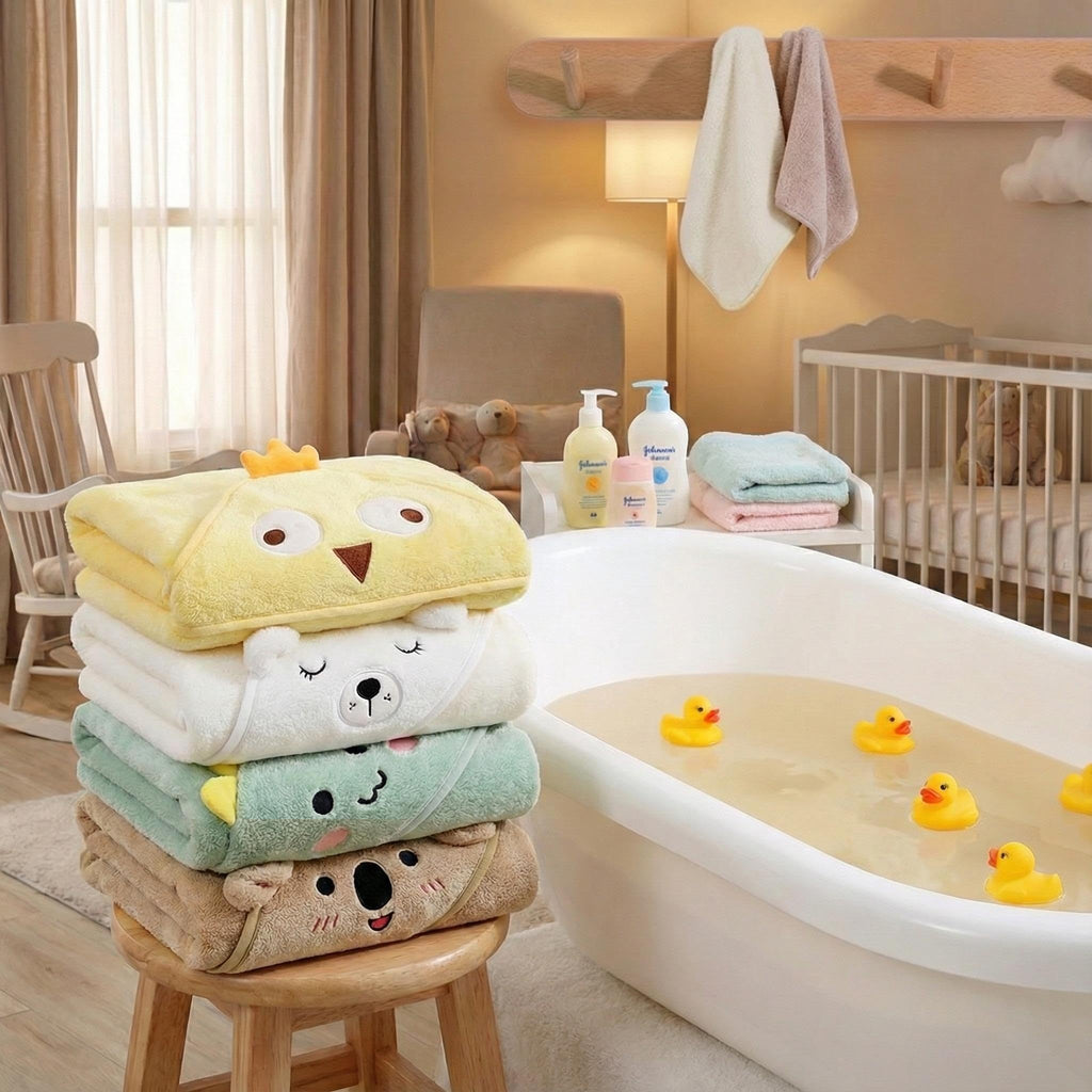 Hooded Baby Towel - 4 Pack Premium Soft Bath Towel for Baby, Newborn,Infant - Ultra Absorbent,Natural Baby Stuff