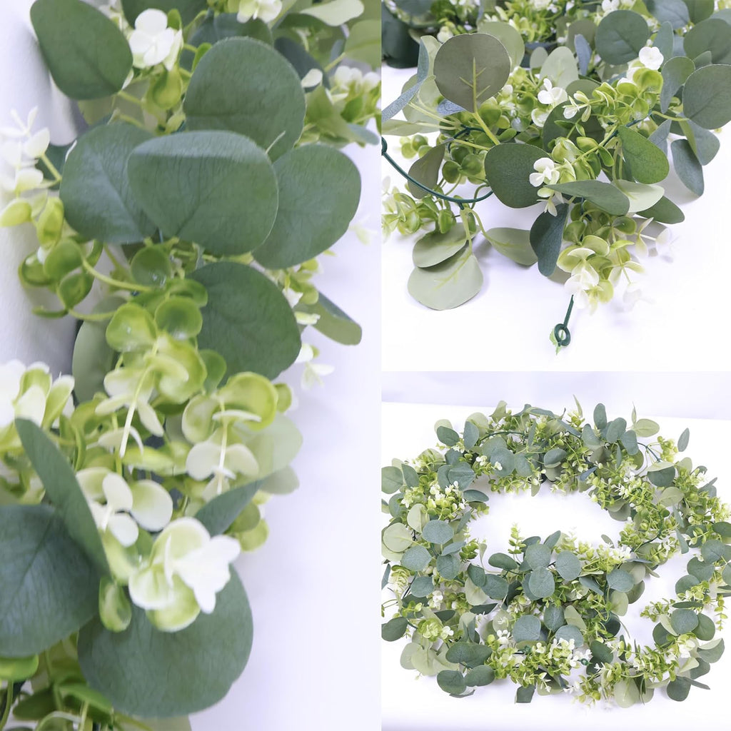Eucalyptus Garland 6 FT Lush Artificial Greenery Faux Vines - Set of 2