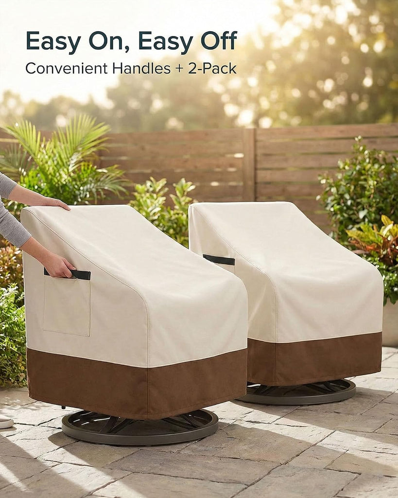 Waterproof Patio Chair Covers, Heavy Duty 600D Lawn Outdoor Furniture Covers for Swivel, Lounge, Rocking & Adirondack