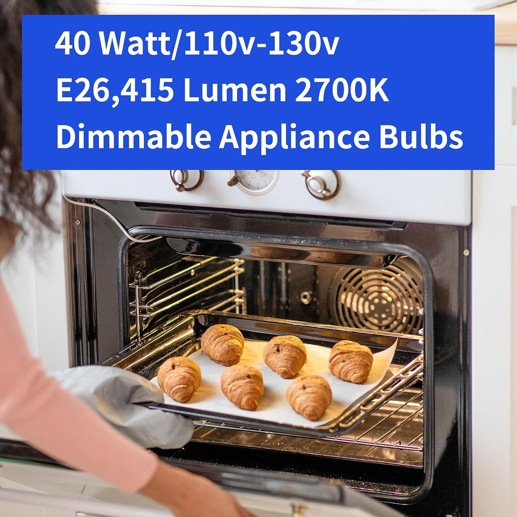 40W A15 Appliance Bulb for Lava Lamp, E26 Medium Base 120V, Compatible with Refrigerator, Microwave, Range Hood, Warm