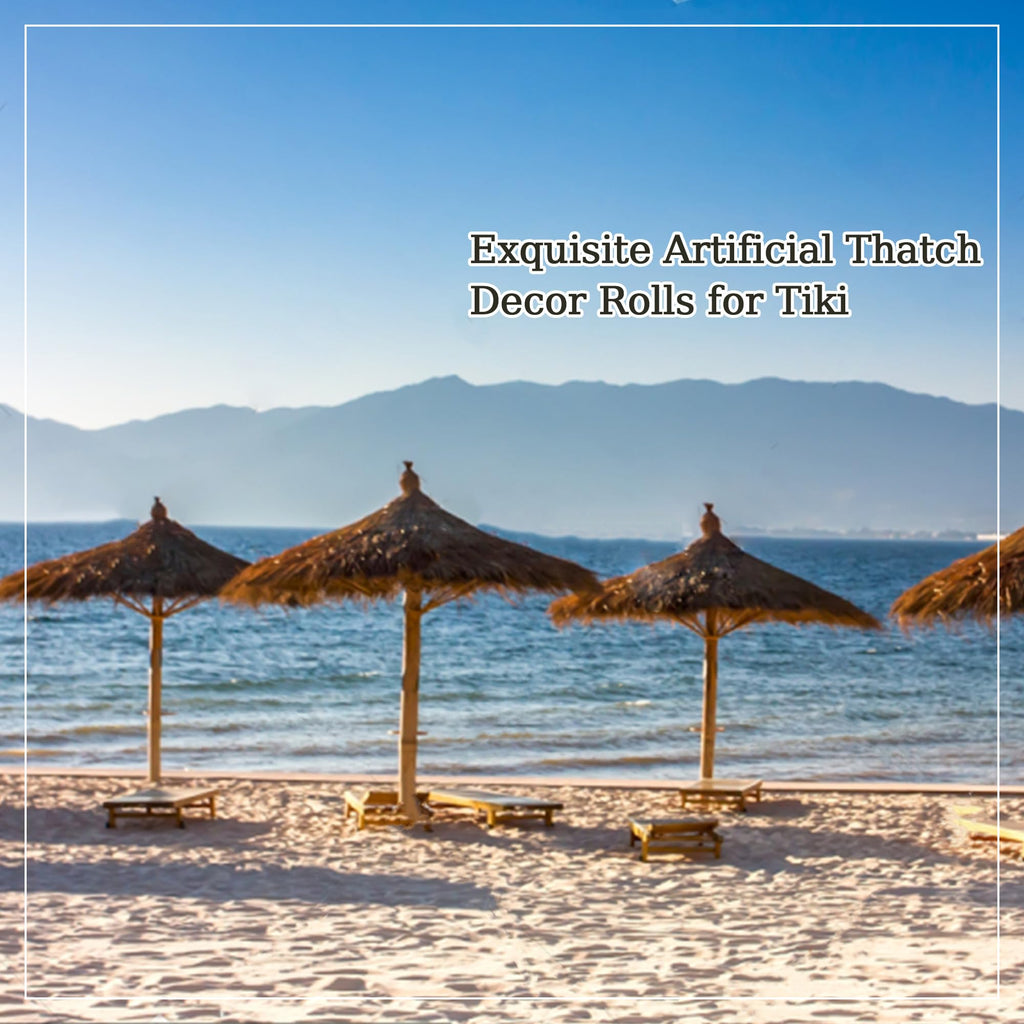 Premium Mexican Style Artificial Palm Thatch Roof Rolls. 5 Lengths, 2 Colors. Waterproof. Easy Install. Ideal for