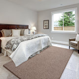 4x6 Modern Memory Foam Area Rug, Low Pile Non-Slip Carpet for Bedroom Kids Room Brown White