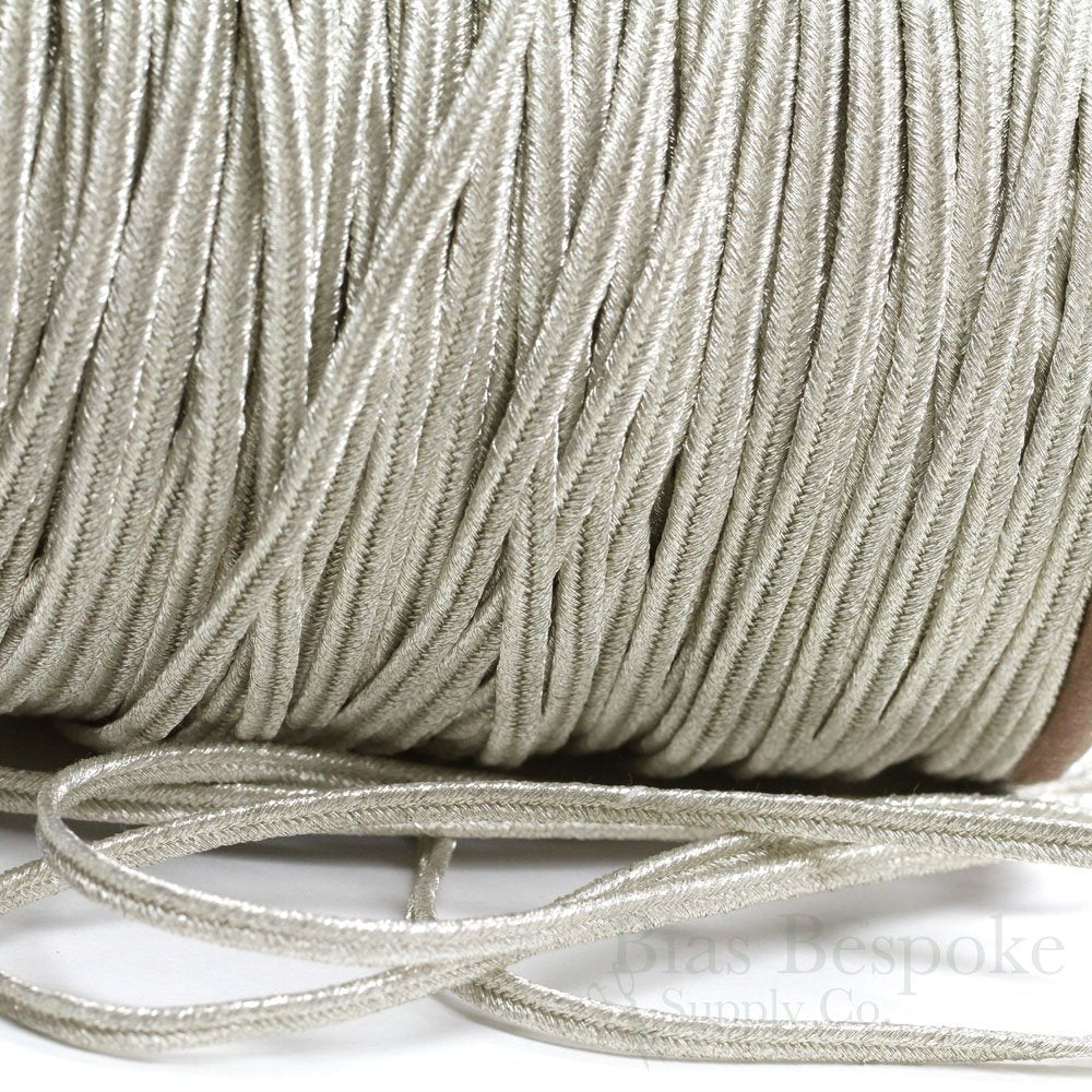 M Pale Silver Bullion Soutache Braid: 5 Yards - 4m