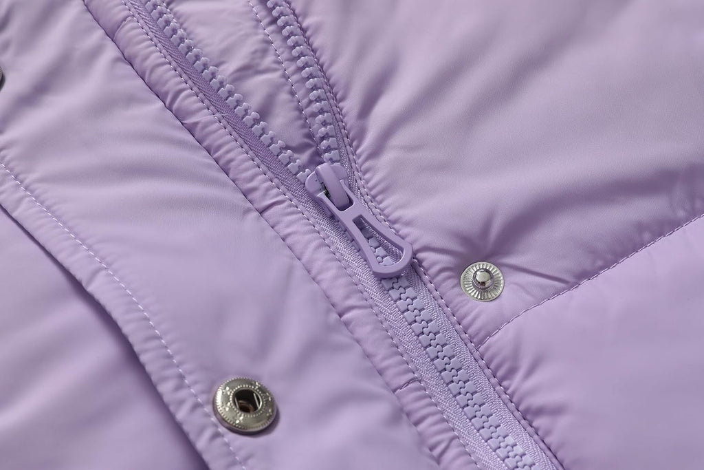 Girls Long Puffer Parka Removable Hood Kid's Winter Jacket Coats
