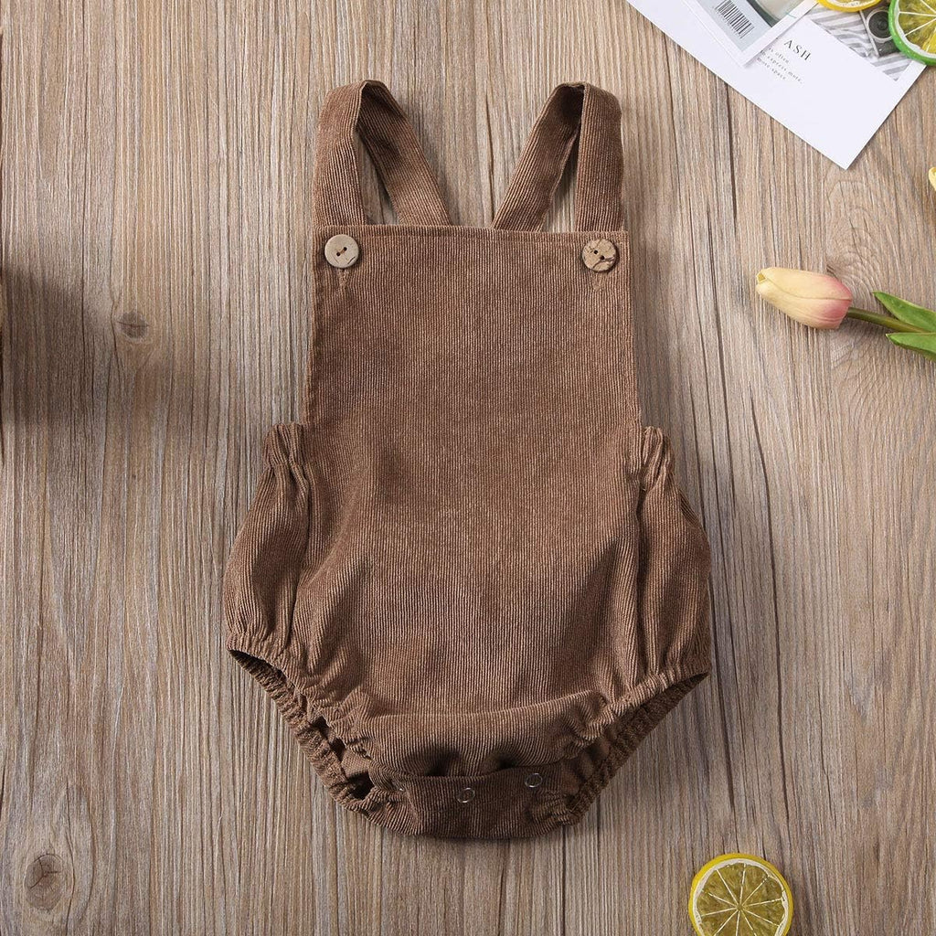 Baby Boy Girl Sleeveless Bubble Romper Corduroy Overall