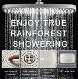 High Pressure Rain Shower Head: Upgrade Shower Heads with Handheld Spray Combo with Fixed Showerhead and 10 Sprays