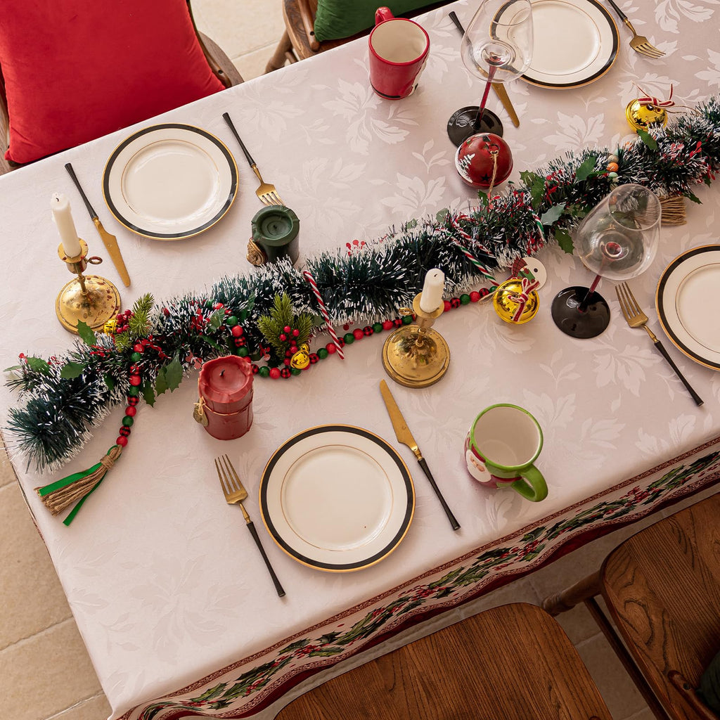 Christmas Jacquard Rectangle Tablecloth, 60 x 102 Inch