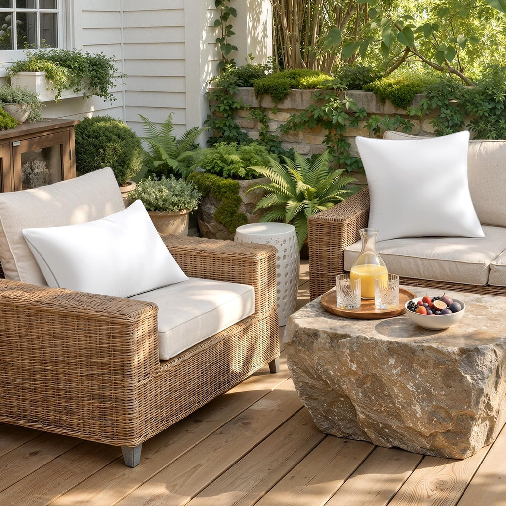 18x18 Outdoor Square Pillow Inserts Sofa Garden - Set of 2