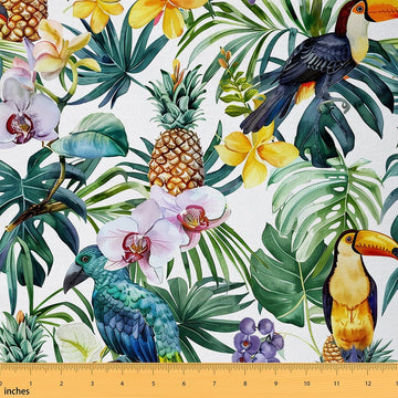 Palm Leaf Upholstery Fabric Soft 2 Yards
