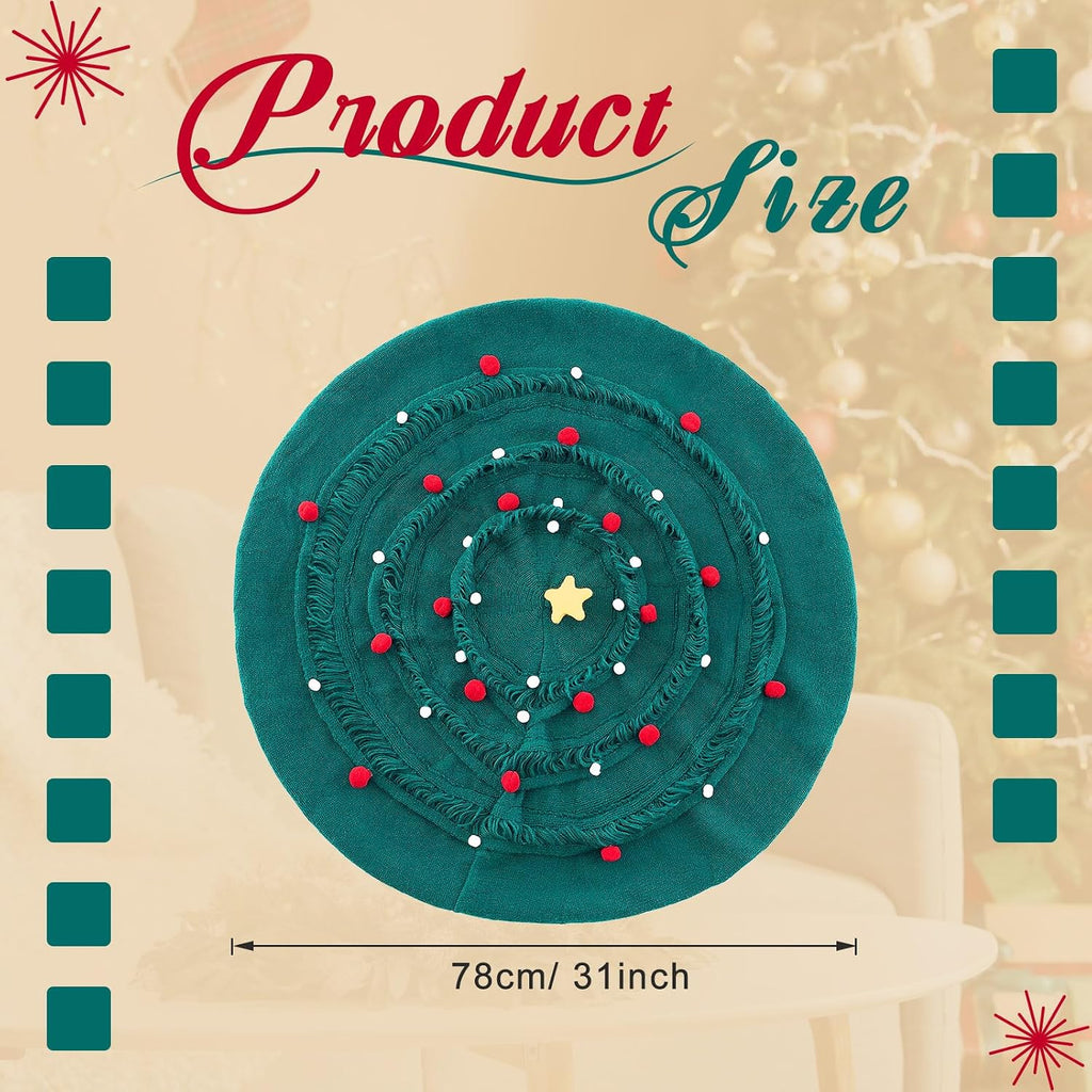 31" Christmas Tree Blanket Crochet Lap Throw Tree Shaped