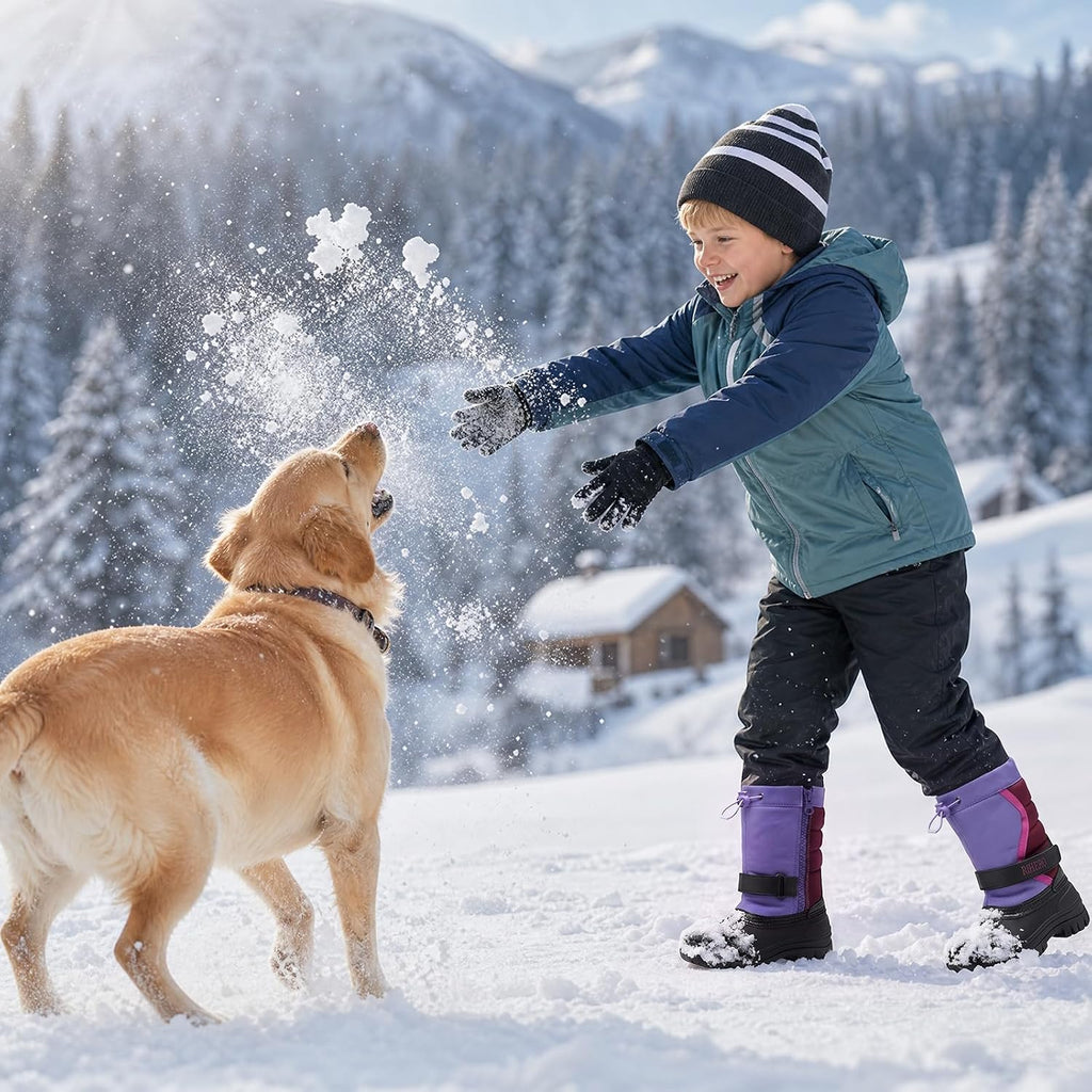 Boys Girls Snow Boots Kids Winter Faux Fur Booties