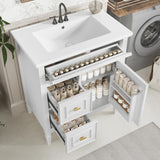 Harper & Bright Designs 30" Bathroom Vanity with Sink, Free Standing Vanity Set with Tip-Out Drawer, 2 Drawers