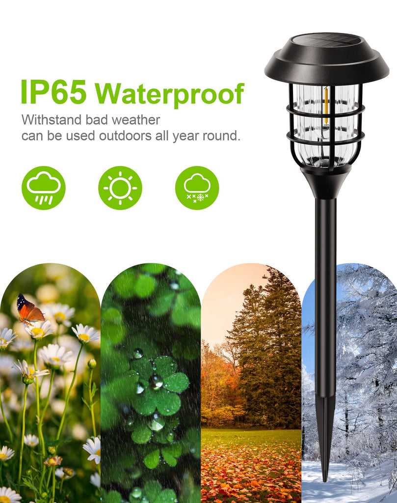 Solar Pathway Lights Outdoor, 8 Pack Bright Solar Lights Outdoor, IP65 Waterproof Auto On/Off Garden Lights Solar