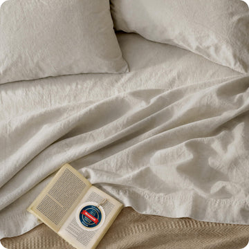 PureWoven European Linen Sheets, Cotton Linen Bed Sheets, 4PCS