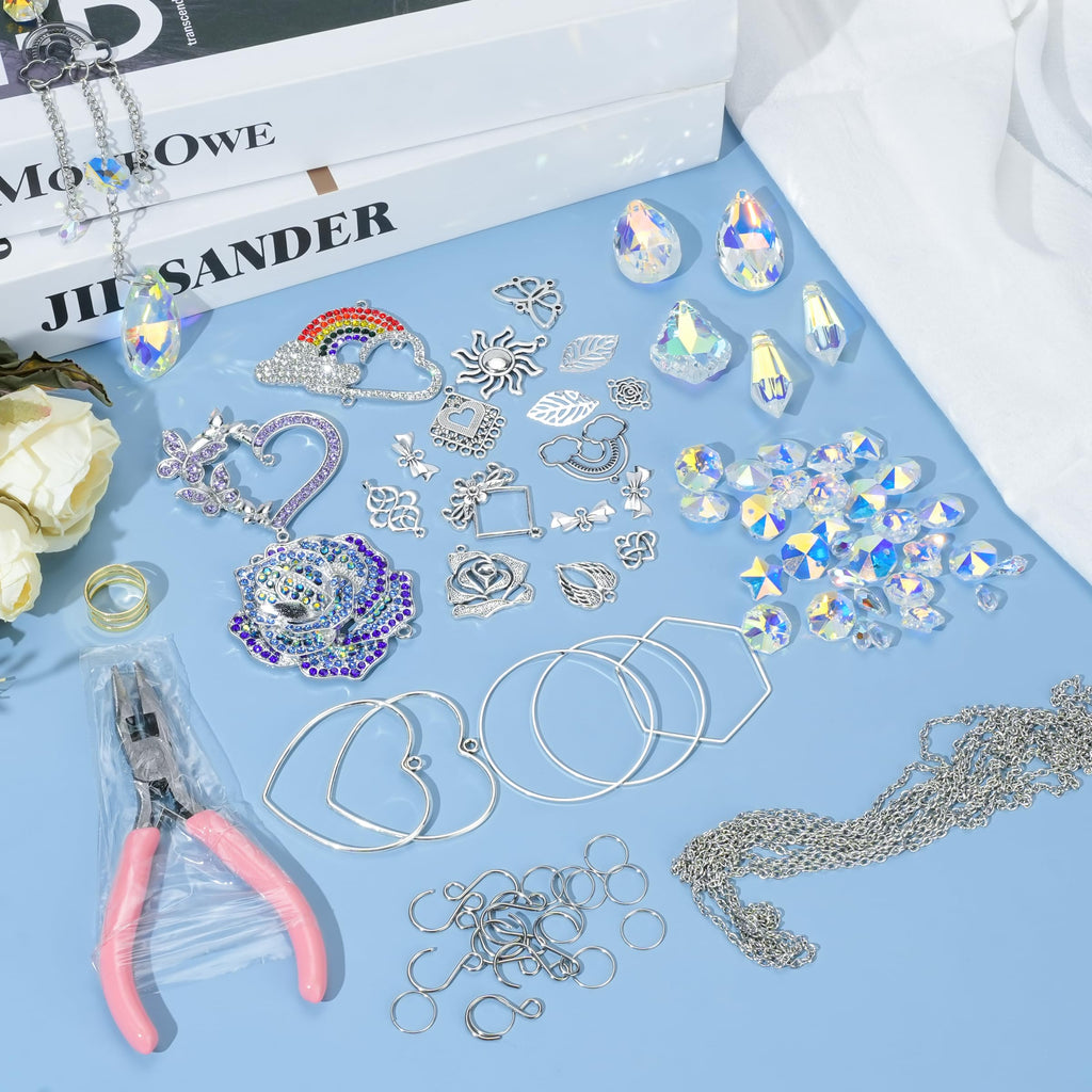 230pcs Crystal Suncatcher Kit, Prism Hanging DIY Crafts for Decor