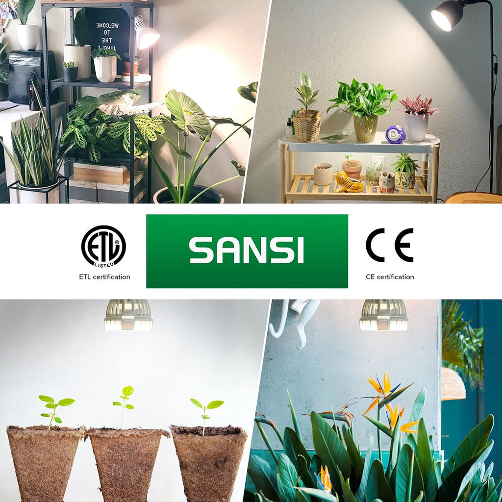 LED Grow Light Bulb 2Pack, PAR25 24W 1Pack + PAR25 15W 1Pack, Full Spectrum LED Grow Bulb for Indoor Plants