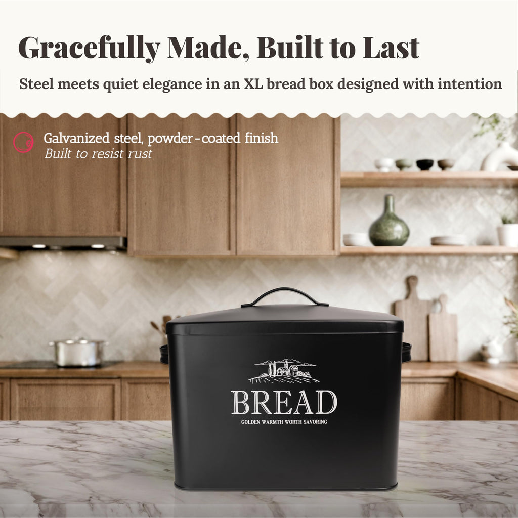 Bread Box - Extra Large Metal Countertop, Farmhouse