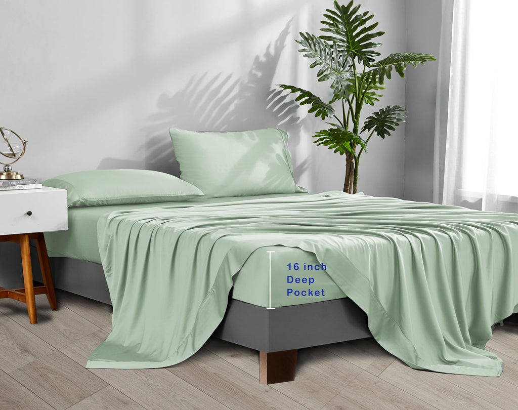 Cooling Sheets for Hot Sleepers, King Size, Sage Green