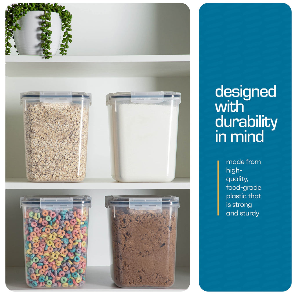 Flour Sugar Storage Containers (5.3L/4pk) Great Rice Canisters Sets For The Kitchen pantry, Large Food Storage