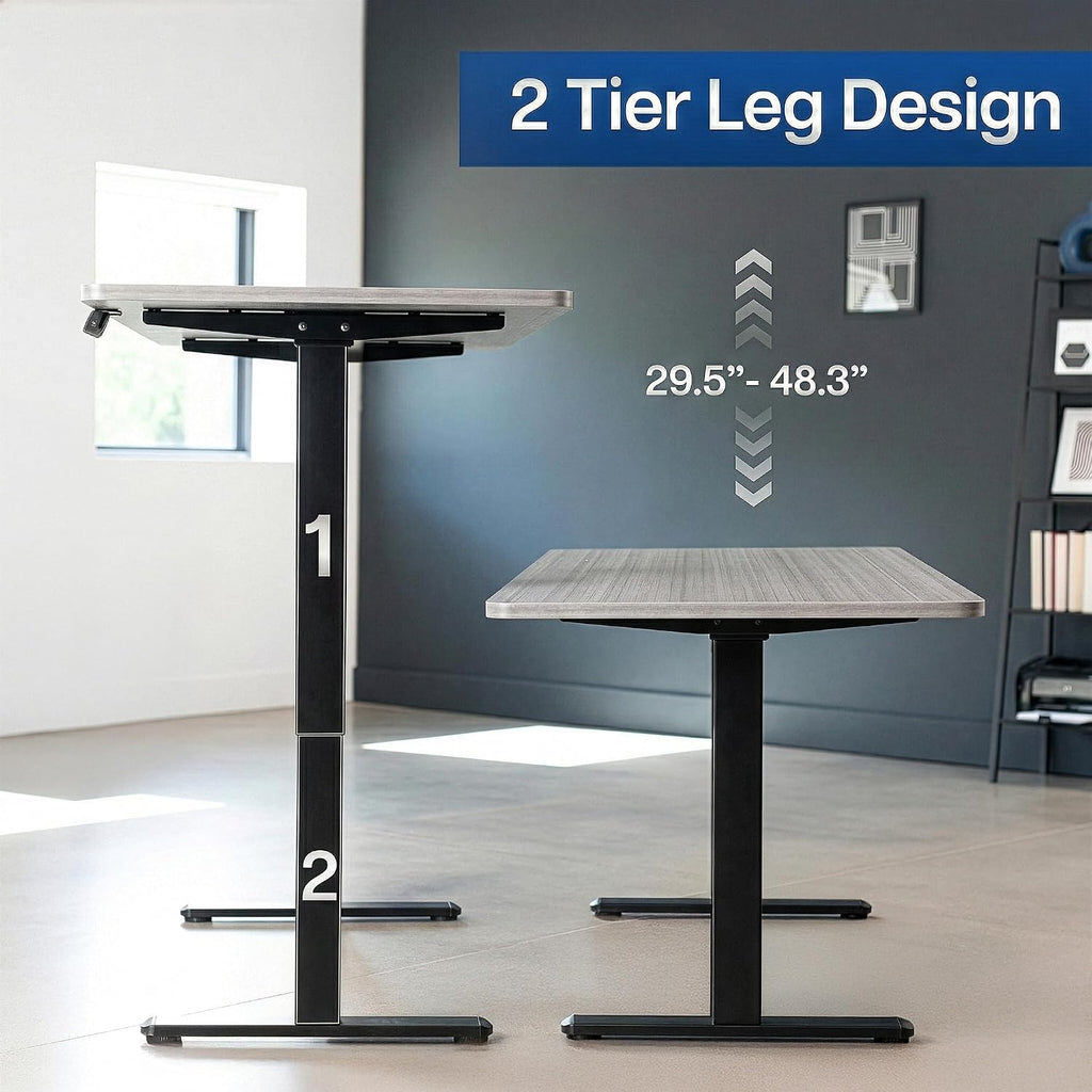 Dark Gray 71 x 30 in Standing Desk, DESK-KIT-E2B71G | Electric, Dual Motor, Holds 220 lbs, Sit Stand, Height