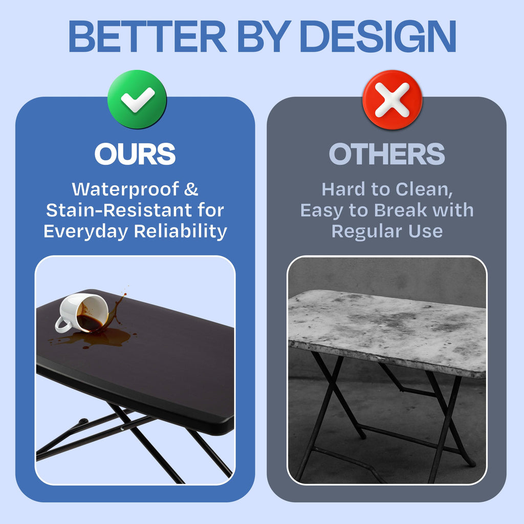 Indoor & Outdoor Portable Folding Table, Black, 2.5ft