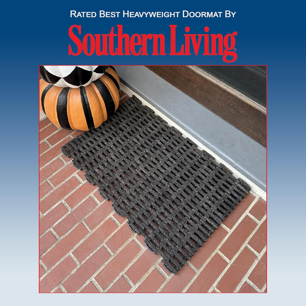 Dura-Rug Outdoor Entrance Mat, Recycled Fabric Tire-Link Doormat, Heavy Duty Dirt Trapping Door Mat, 20" x 30"