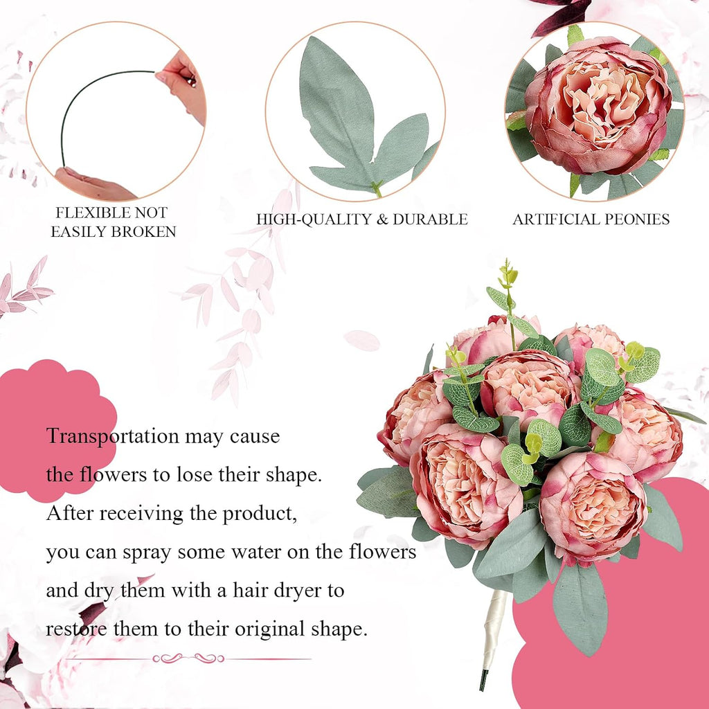 Artificial Peonies Flowers, 4'' - Dusty Pink - Set of 50