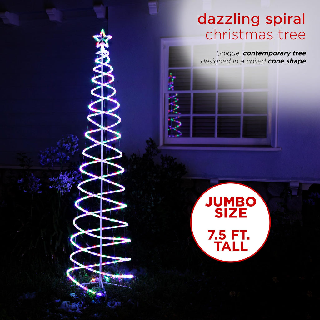 Large Spiral Christmas Tree with Multi-Functional Colored LED Lights, Christmas Decoration