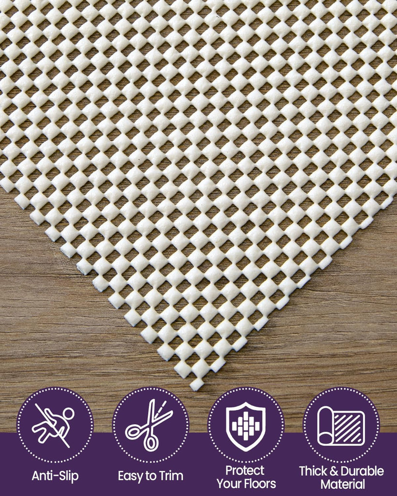Rug Pad Gripper for Hardwood Tile Floor, 3x10 Non Slip Under Carpet Padding Cushioned, Waterproof Thick Walking Pads - Set of 30