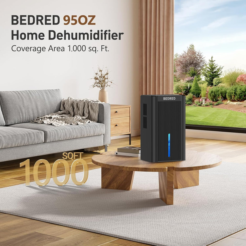 Dehumidifier, 95OZ Dehumidifier for Home 1000 Sq.Ft - Quiet with Auto Shut Off & Relaxing 7 Color Ambient Light