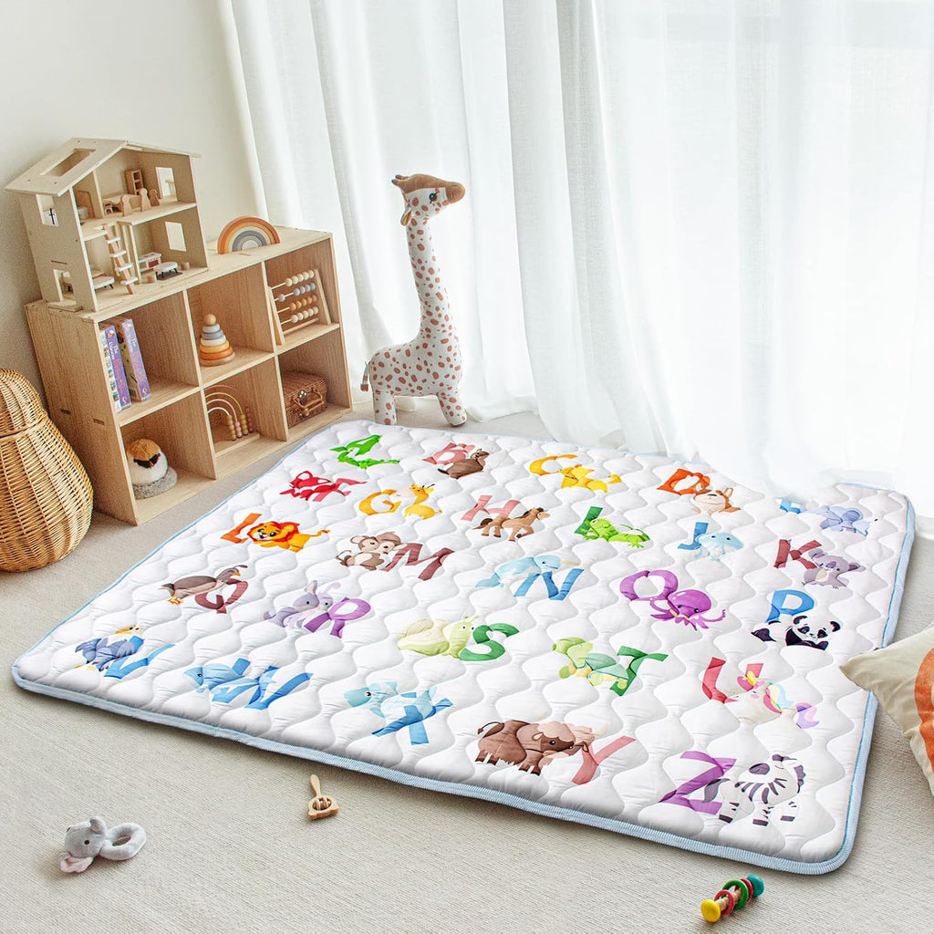 Play Mats for Floor, 71x59 Playpen Mat with Machine Washable