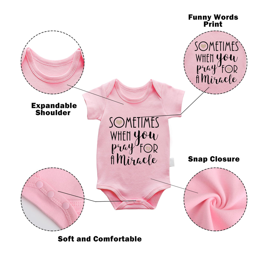 2-Pack Baby Twins Bodysuits Sometimes When You Pray For A Miracle God Gives You Two Infant Twin Outfits(pb )