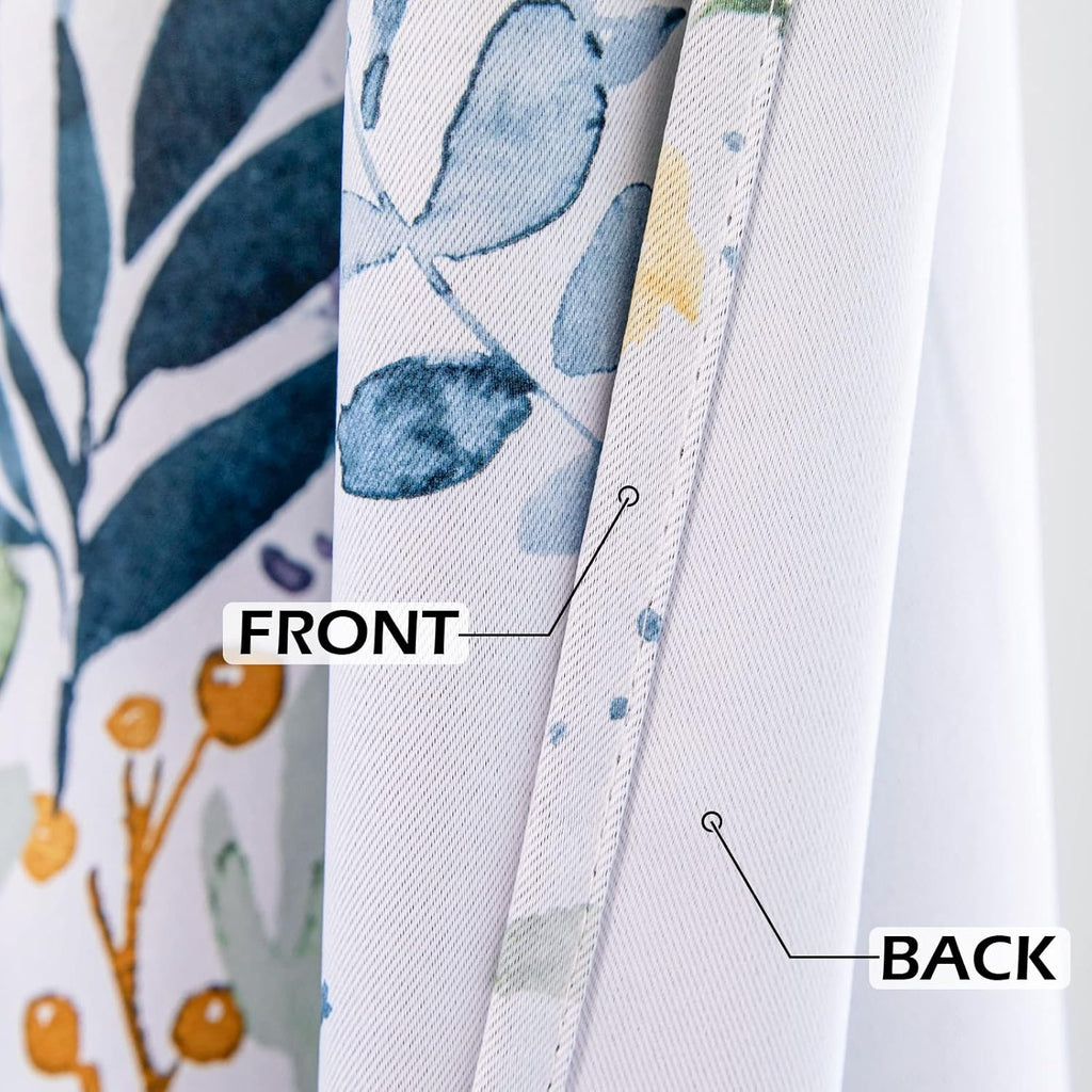 Floral Curtains 84 inches Long Living Room Curtains Room Darkening Curtains Thermal Insulated Light Blocking Drapes